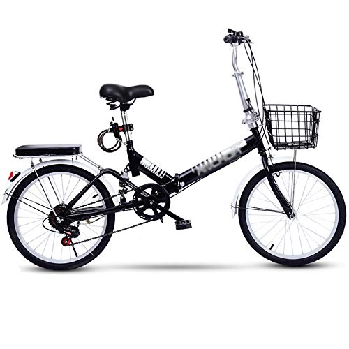 Folding Bike : MFZJ1 20'' Folding Bike, 7-speed transmission, Damping Bicycle, Foldable Compact Bicycle, Adult Small Student Bicycle Folding Carrier Bicycle Bike