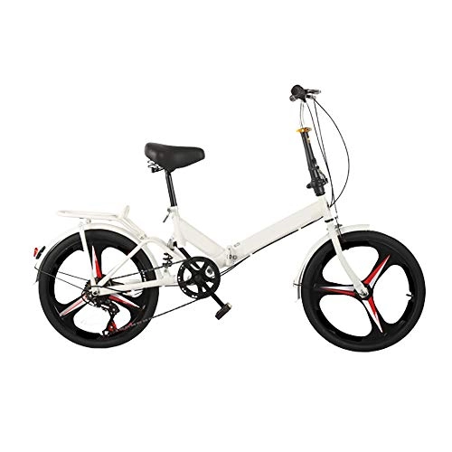 Folding Bike : MH-LAMP 20 Inch Bicycle, Folding Bike, MTB V Brakes, 7 Speed Suspension Mountain Bike, MTB Rear Shock, MTB Flat Pedals Non-Slip