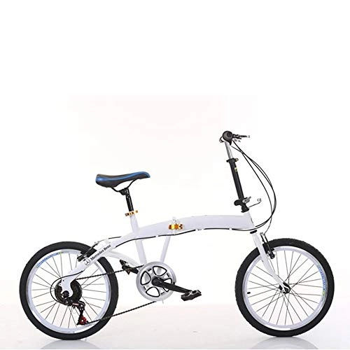 Folding Bike : MILUCE 20 inch folding bike- Lightweight aluminum alloy frame, leisure 20-inch variable speed city folding mini compact bicycle city commuter with rear frame