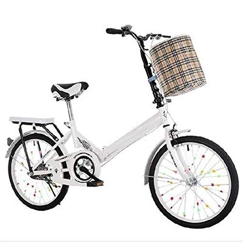 Folding Bike : MILUCE City folding bicycle- Lightweight aluminum alloy frame, 16 inches 20 inches, single-speed city folding compact suspension bicycle city commuter bike (Size : 16)