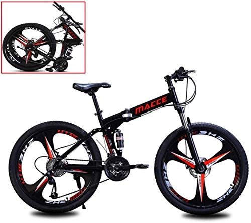 Folding Bike : min min Mountain Bike Bicycle Adult Folding 26 Inch Double Shock-Absorbing Off-Road Speed Racing Boys And Girls Bicycle, for Man, Woman, City, Aerobic Exercise, Endurance (Color : Black)