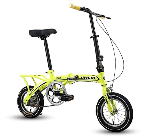 Folding Bike : Mini 12 Inch Folding Mountain Bike, Portable City Bicycl Dustproof Low Friction Wear Resistant Tires, Effortless Ride Green, 12in