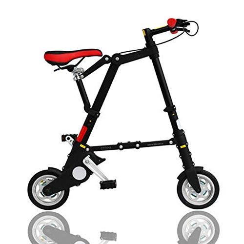 Folding Bike : Mini folding bicycle aluminum folding bike bicycle - red short version - suitable for people under 1.65