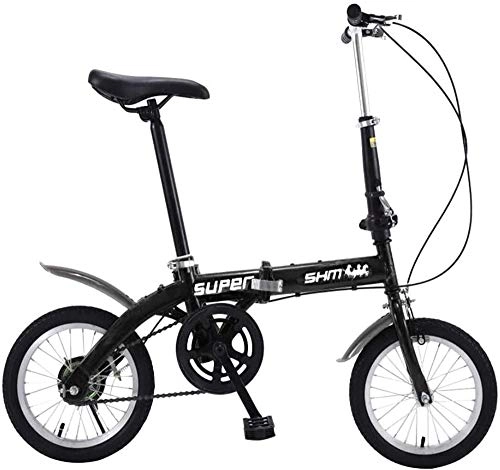Folding Bike : Mini Folding Bike, For Women Children 14 Inch Lightweight Small Portable Bicycle, Black