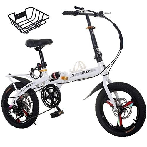 Folding Bike : Mini Men and Women Folding Bicycle, Variable Speed Lightweight Folding Bike Double Disc Brake Mountain Bicycle Urban Commuters for Adults Students
