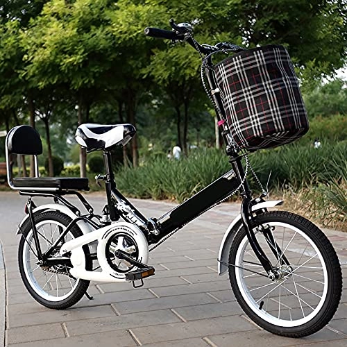 Folding Bike : Mini Portable Commuter Bike, Comfortable Mobile Portable Compact Lightweight Folding Bicycle Adult Student Lightweight Bike, Black, 16 inches