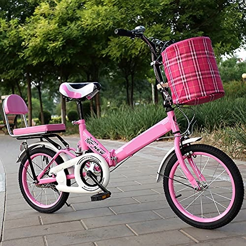 Folding Bike : Mini Portable Commuter Bike, Comfortable Mobile Portable Compact Lightweight Folding Bicycle Adult Student Lightweight Bike, Pink, 20 inches