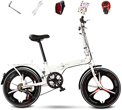 Folding Bike : MJY Bicycle Bikes Folding Bicycle Bike, 6-Speed Unisex Adult Bicycle, 20 Inches Off-Roadbike, Foldable Commuter Bike 6-24, White