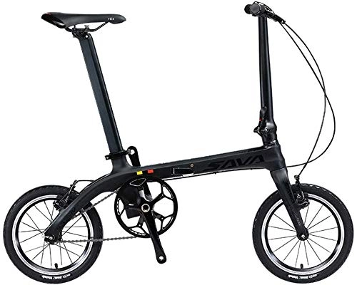 Folding Bike : Mnjin Road Bike Folding Bicycle Carbon Fiber Shifting Bicycle Adult Students Ultra Light Generation Driving Portable City Commuting 14 Inch