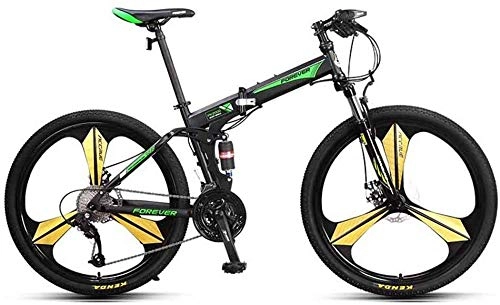 Folding Bike : Mnjin Road Bike Folding Bicycle Mountain Bike Off-Road Racing Bicycle Soft Tail 27 Speed Male Adult Student Youth