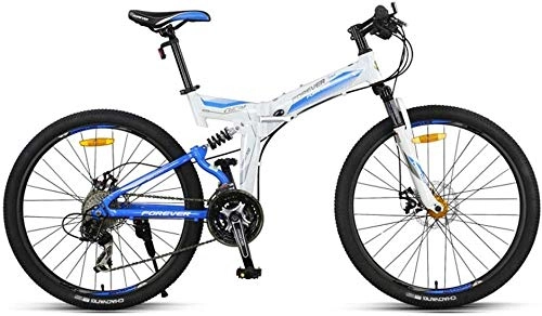 Folding Bike : Mnjin Road Bike Folding Mountain Bike Bicycle Speed Male Adult Student Youth Cross Country Racing 27 Speed 26 Inches
