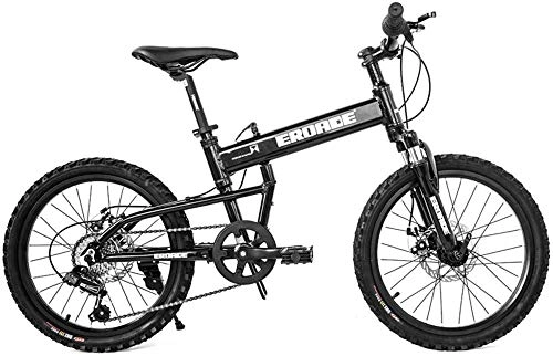 Folding Bike : Mnjin Road Bike Mountain Folding Bicycle Folding Bike Ultra Light Aluminum Variable Speed Off-Road Racing Suitable for Children Male and Female Pupils 20 Inches
