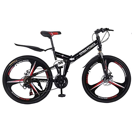 Folding Bike : MOME High carbon steel 26 inch foldable mountain bike, mechanical disc brake, hard aluminum tailstock never rust, lighter than steel, easy to accelerate and operate