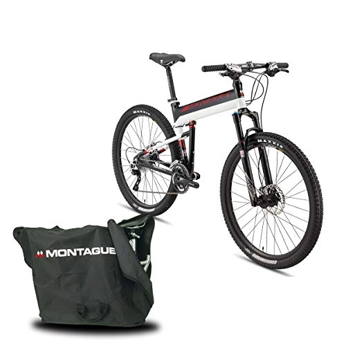 Folding Bike : Montague Paratrooper Elite 30 Speed Folding Mountain Bike, Folding Bicycles for Adults, Folding Bicycle, Folding Bike with Carrying Case Bag and Outdoors Equipments Guide Book, Large-20 Inch