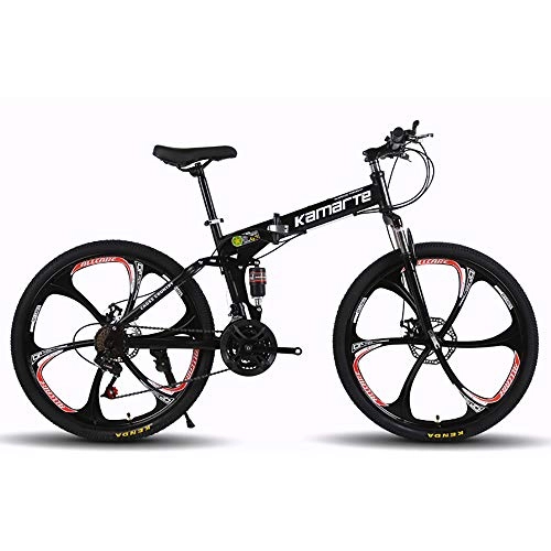 Folding Bike : Mountain Bicycle, Folding Bike 27 Speed 26 Inches Oil brake Dual Suspension disc brakes Aluminum frame Unisex Adult