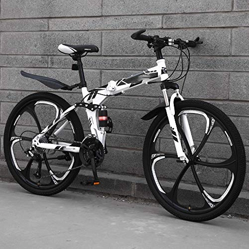 Folding Bike : Mountain Bike, 24 / 26 Inch Variable Speed Lightweight High Carbon Steel Folding Bicycle City / Highway Disc Brake Bicycle Adjustable Seat
