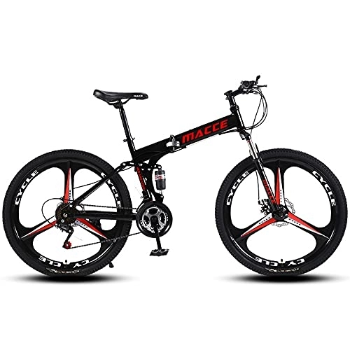 Folding Bike : Mountain Bike 26 inch men's and women's bicycles double shock absorber double butterfly brake folding bicycle 21 speed variable speed bicycle