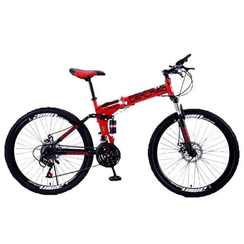 Folding Bike : Mountain Bike, 26" MTB Folding Mountain Bike, Dual Suspension Bike, Shimano Gears Mountain Bike, A 21Speed