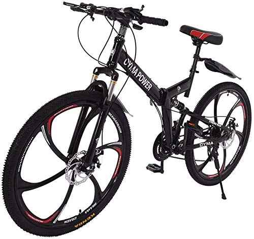 Folding Bike : Mountain Bike 26in Folding Mountain Bike Shimanos 21 Speed Bicycle Full Suspension MTB Bikes for Men / Women