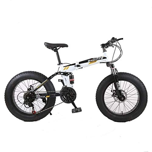 Folding Bike : Mountain Bike, 7 / 21 / 24 / 27 / 30 Speed Steel Frame, 4.0" Fat Tyres Spoke Wheels Suspension Folding Bike, 1, 7speed