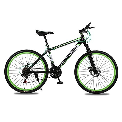 Folding Bike : Mountain Bike, Adult 26 Inch 21 Speed Shock Dual Disc Brakes Student Bicycle Assault Bike Folding Car-green