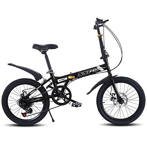 Folding Bike : Mountain Bike Adult bicycle 20-inch folding bicycle Lightweight Double butterfly brake variable speed Student bicycle