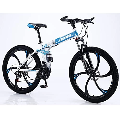 Folding Bike : Mountain Bike Bicicleta Plegable Acero Alto Carbono 21 Velocidades / 24 Velocidades / 27 Velocidades / 30 Velocidades Wheel Dual Suspension Folding Bike C, 21 speed
