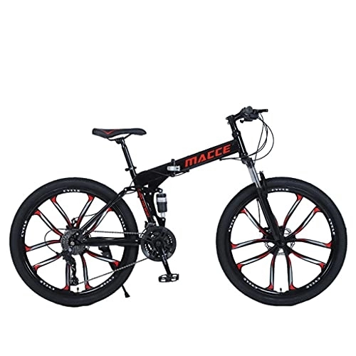 Folding Bike : Mountain Bike Folding bicycle (24 / 26 inch 21 / 24 / 27 / 30 speed black; white; yellow; red 135.0 cm * 19.0 cm * 72.0 cm) double shock absorption and double disc brake bicycle