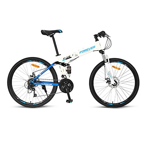 Folding Bike : Mountain Bike, Folding Bicycle, 26-inch Wheel, 24 Speed, Shifting Soft-Tail Double Shock Adult Ordinary Bicycle / B / As Shown