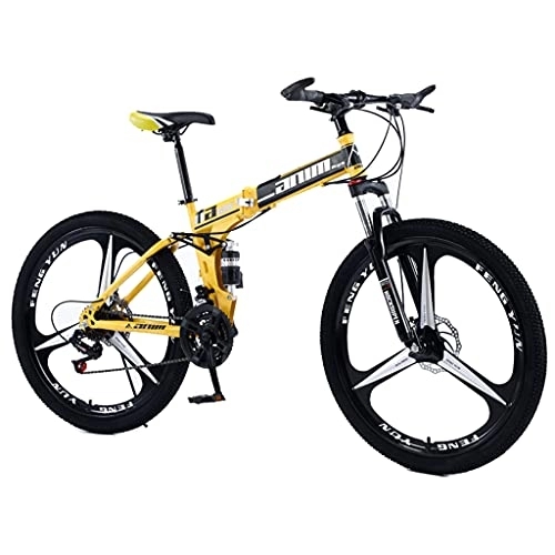 Folding Bike : Mountain Bike Folding bicycle front and rear double shock absorbers (black and red; white and blue; black and white; yellow 21 / 24 / 27 / 30 speed)