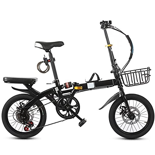 Folding Bike : Mountain Bike Folding bike 16-inch wheels Student Lightweight mini variable speed bike Adjustable height Double butterfly brakes Many colors are available