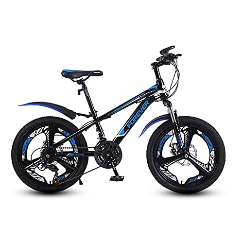 Folding Bike : Mountain Bike Folding Bikes with High Carbon Steel Frame, Featuring 21 / 24 Speed Shifter, Double Disc Brake and Dual Suspension Anti-Slip Bicycles(Size:20 inch 21 speed, Color:Blue)