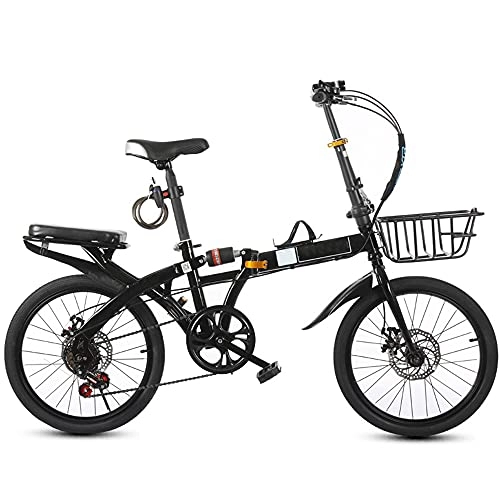 Folding Bike : Mountain Bike Lightweight Folding Bicycle Boys and Girls Variable Speed Bicycles 20-inch Wheels Portable Disc Brakes 7-speed