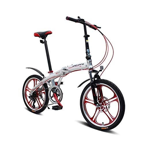 Folding Bike : Mountain Bikes Bicycle folding bicycle shock absorption speed urban car portable bicycle one wheel bicycle 6 files (Color : Silver, Size : 140 * 60 * 112cm)