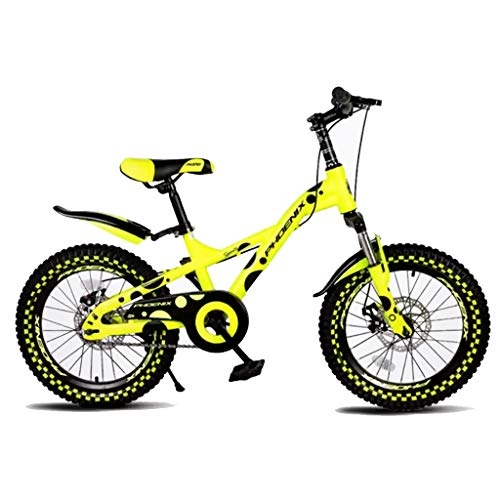 Folding Bike : Mountain Bikes Bicycle folding bike portable shock absorber recreational vehicle male and female students bicycle single speed car 18 inches (Color : Yellow, Size : 135 * 60 * 90cm)