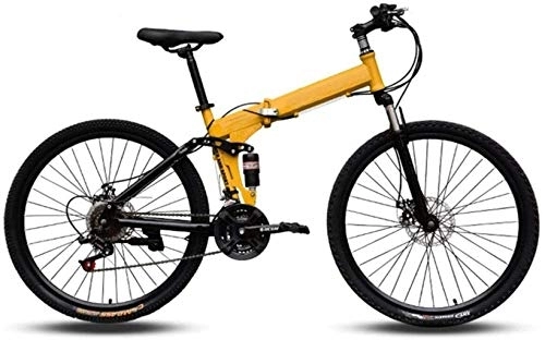 Folding Bike : Mountain Bikes, Easy to Carry Folding High Carbon Steel Frame 24 inch Variable Speed Double Shock Absorption Foldable Bicycle 6-6, 24 Speed fengong