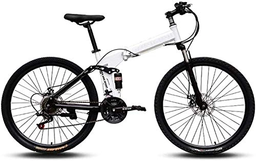 Folding Bike : Mountain Bikes, Easy to Carry Folding High Carbon Steel Frame 24 inch Variable Speed Double Shock Absorption Foldable Bicycle 6-6, B, 21 Speed peng (Color : B)