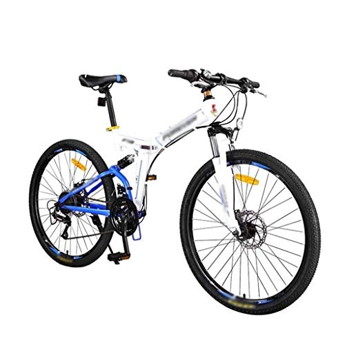 Folding Bike : Mountain Folding Bike, Student Adult Bicycle Off-road Racing Touring Bike, 26Inch 24-speed Double Disc Brake Double Shock-absorbing Bicycle, Front and Rear Double Shock Absorption / Free Installation 8