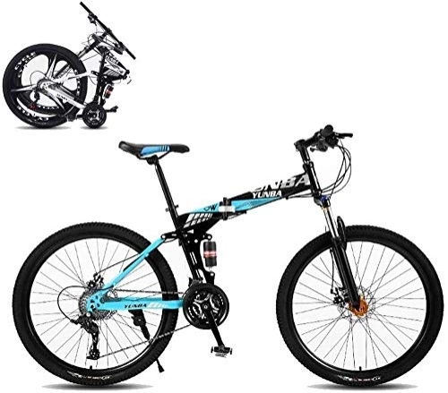 Folding Bike : MQJ Foldable Mountain Bike 8 Seconds Fast Folding MTB Bicycle 26 Inches 21 Speed Steel Frame Dual Disc Brake Folding Bike for Off-Road Outdoor City Cycling Travel-26Inch_C, 26Inch, B