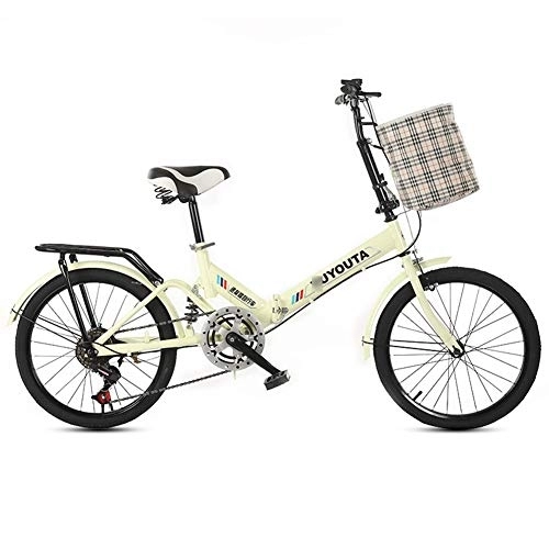 Folding Bike : Mrzyzy Folding Bike, 20-Inch Student Adult Folding Bicycle, Spring Shock-Absorbing Thickened Anti-Skid Wear-Resistant Tires Adjustable Seat Can Bear 180 Kg, for Outdoor Or Commuting Rides (Color : 3)