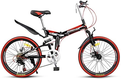 Folding Bike : MTB Bicycle Folding Bicycle Outdoors red Men Bicycle Shift Ultraportability, Red