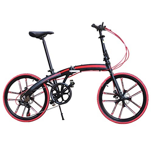 Folding Bike : MTCWD Folding Bicycle / Bike / Lightweight Alloy Folding City Bicycle Bike - 12kg ( Color : A , Size : 155x38x118cm )