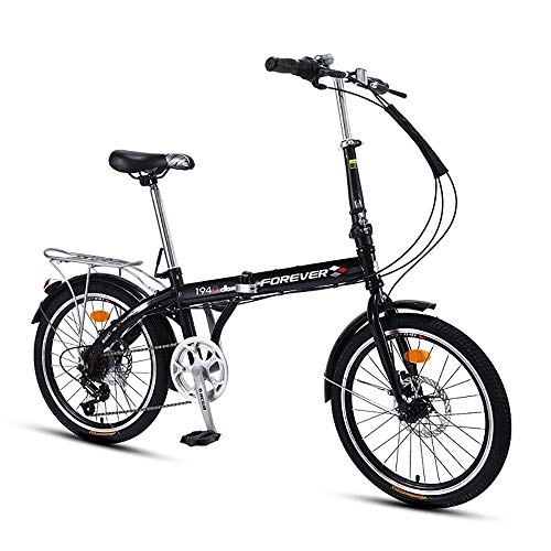 Folding Bike : MTTKTTBD Compact Folding Bike, Double Disc Brake, 20 Inch Wheel, Lightweight Folding Bicycle with Galvanized Hanger Great for City Riding and Commuting for Student Men and Women