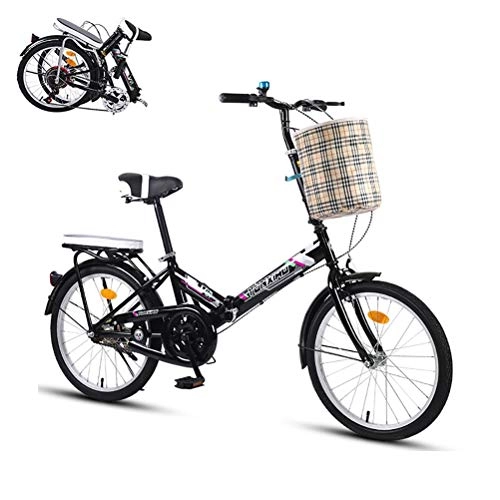 Folding Bike : MTTKTTBD Folding Bike 7-Speed 20-Inch Lightweight Carbon Steel Frame Bicycle for Adults, Portable Foldable Bicycle Great for City Riding and Commuting