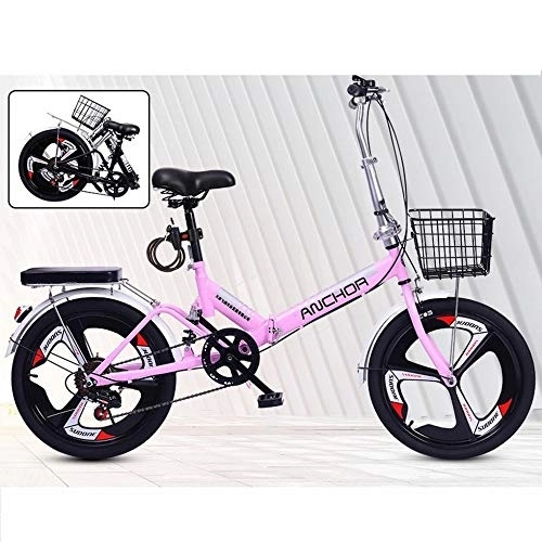 Folding Bike : MU Folding Bicycle Women's Adult Ultralight Variable Speed Portable Light Mountain Bike Adult Male 20 inch Small Bicycle, B, 16 Inches
