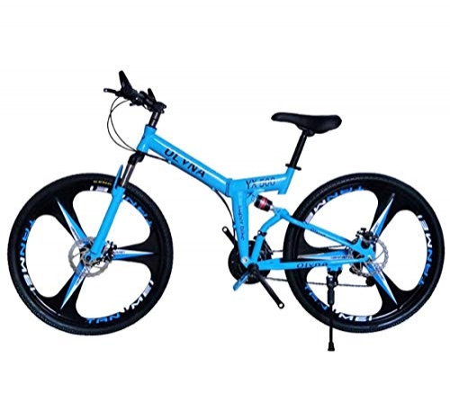 Folding Bike : MUYU 26 Inch City Adult Bicycles for Men Woman 21 Speed(24 Speed, 27 Speed, 30 Speed) Foldable Road Bicycles, Blue, 30Speed