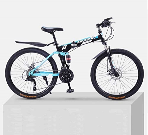 Folding Bike : MUYU 26 Inches Road Bike, 21 Speed (24 Speed, 27 Speed, 30 Speed) Double Shock Absorption Before And After, Blue, 27speed