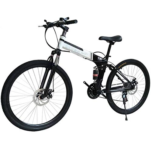 Folding Bike : MUYU Foldable Bikes 21 Speed (24 Speed, 27 Speed) Road Bike Road Bicycle Dual Disc Brake Bicycles, Black, 21speed