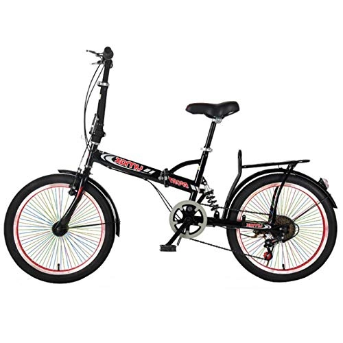Folding Bike : MYANG 16, 20" Icn Lightweight Alloy Folding City Bike Bicycle, Magnesium Frame, with Ajustable Seat (Black)