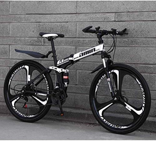 Folding Bike : MYPNB BMX Mountain Bike Folding Bikes, 26In 21-Speed Double Disc Brake Full Suspension Anti-Slip, Lightweight Aluminum Frame, Suspension Fork 5-25